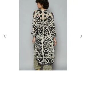 POL Black and Cream Floral Cardigan